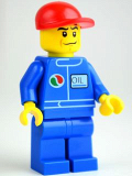 LEGO oct066 Octan - Blue Oil, Blue Legs, Red Short Bill Cap, Crooked Smile